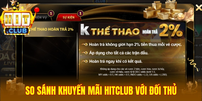 So sánh hoạt động khuyến mãi của Hitclub với đối thủ